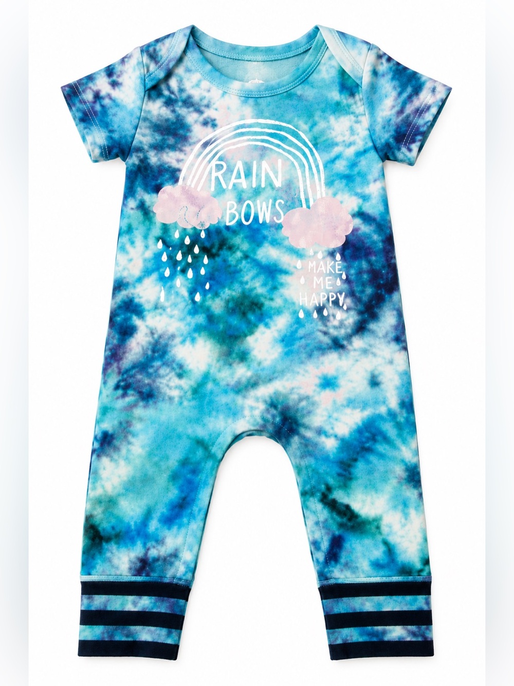 Rags Romper Tie-Dye “Rain Rain Go Away” Short Sleeve Romper Size 2T